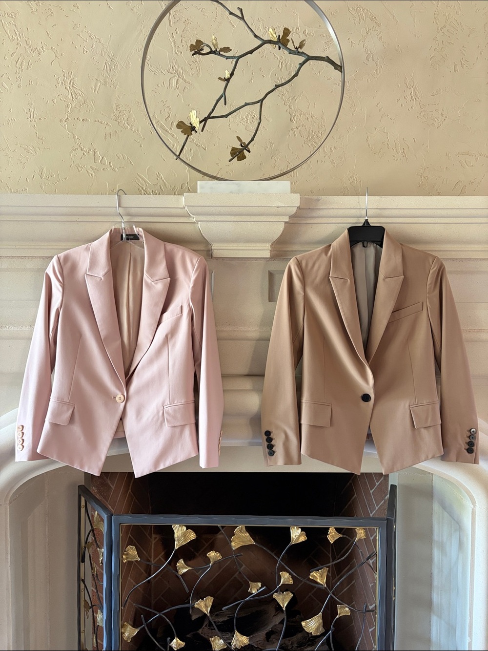 Theory Women's Blazer Jackets in Blush Pink and Taupe Qty. 2. SZ 0.